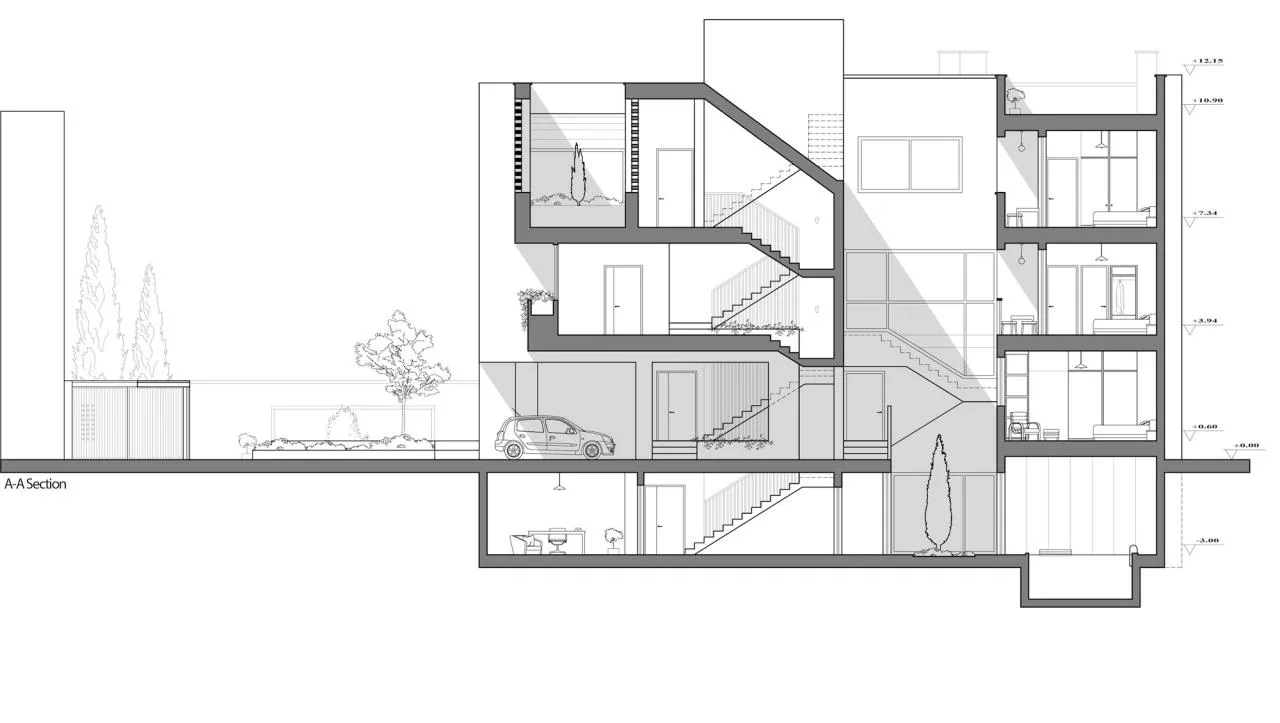 BIM Architecture | 2 IVANs, 2 Houses/HAMAAN Studio