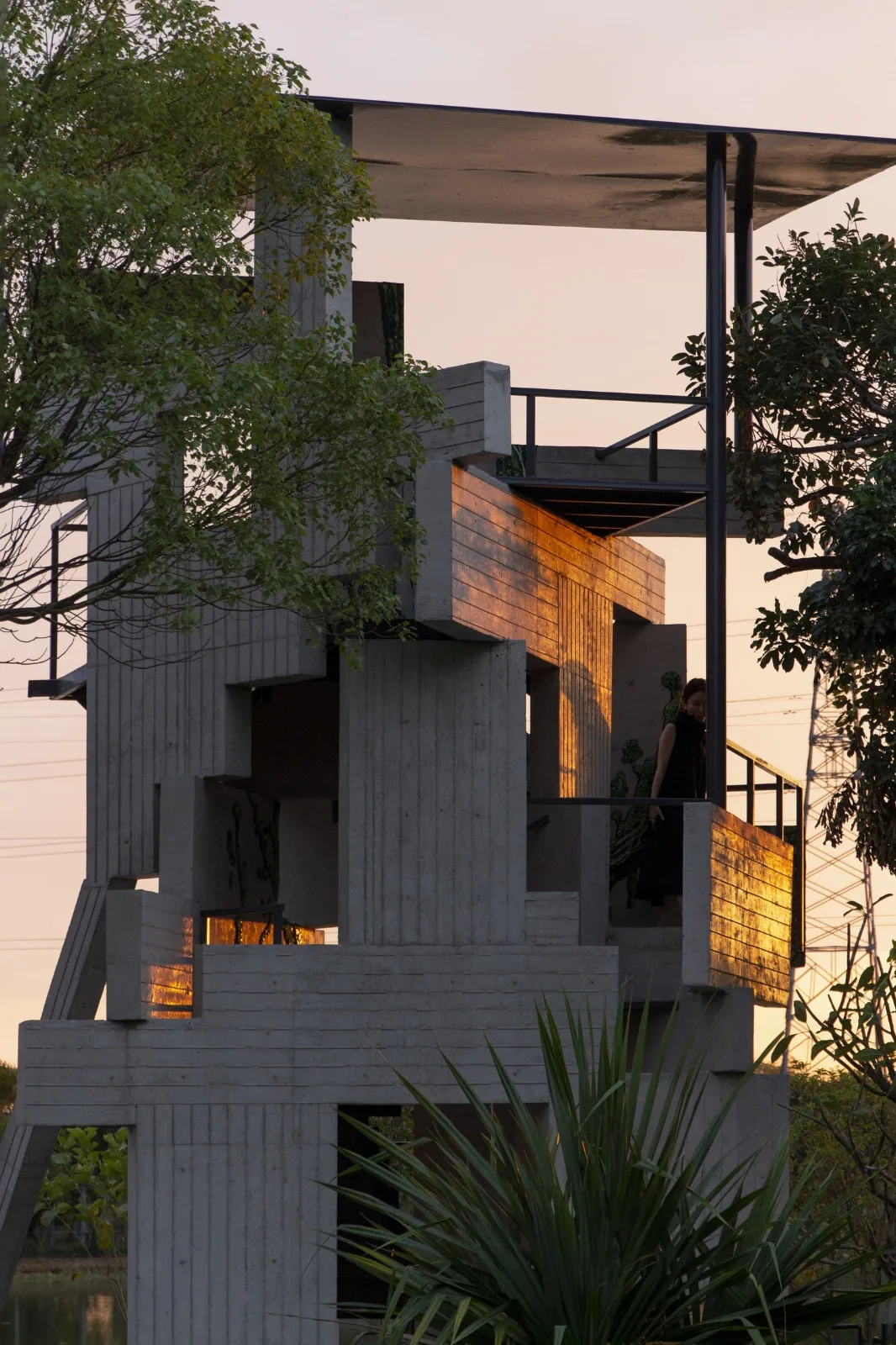 BIM architecture | lush ruins, vertical natural towers/cooperative construction