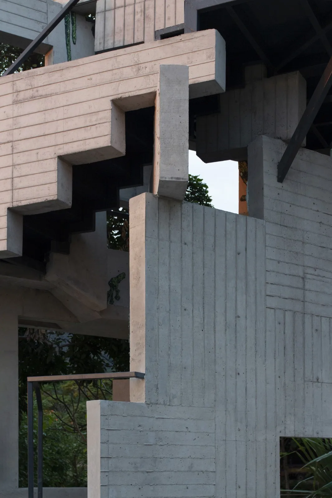 BIM architecture | lush ruins, vertical natural towers/cooperative construction