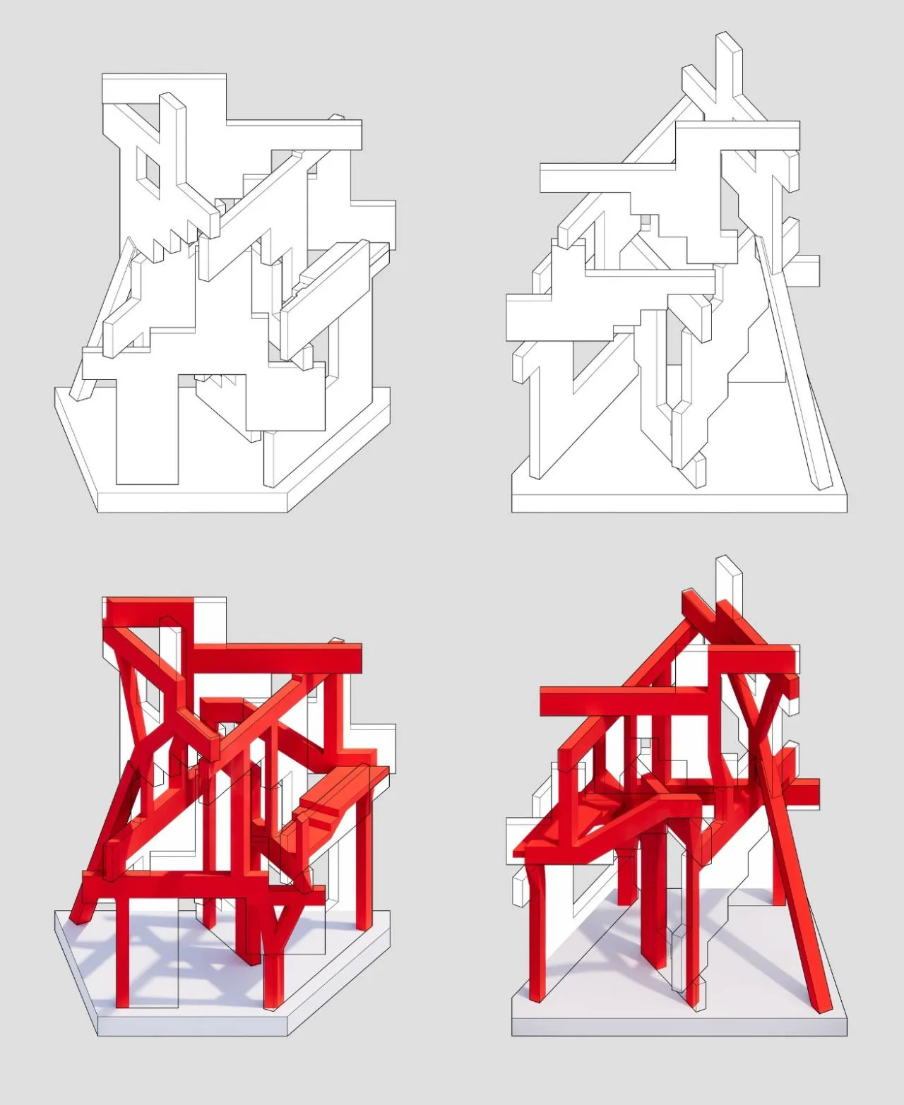 BIM architecture | lush ruins, vertical natural towers/cooperative construction