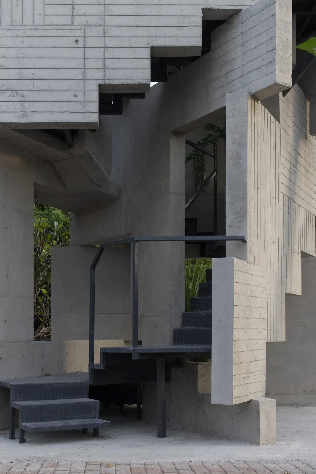 BIM architecture | lush ruins, vertical natural towers/cooperative construction