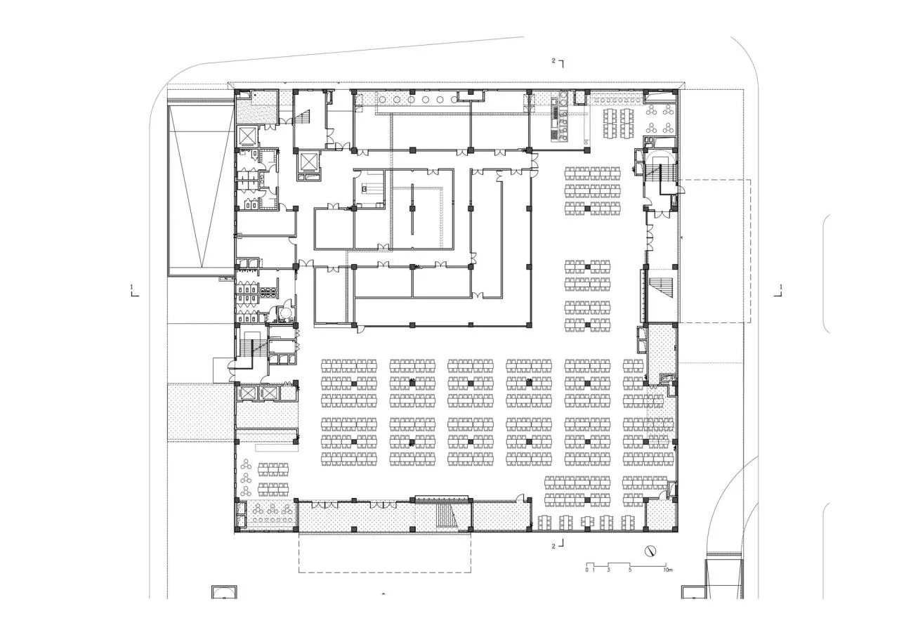 BIM Architecture | Yantai City Science and Technology Vocational College Phase II/Super City Architecture - First Floor Plan