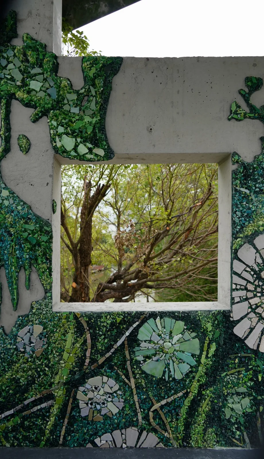 BIM architecture | lush ruins, vertical natural towers/cooperative construction