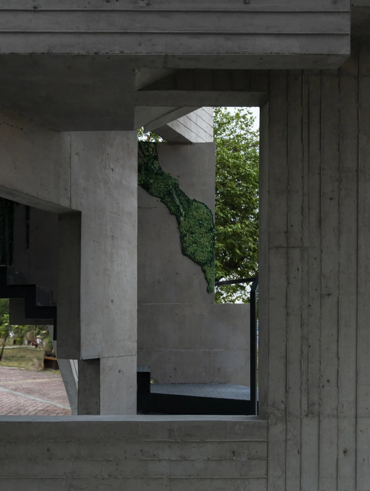 BIM architecture | lush ruins, vertical natural towers/cooperative construction