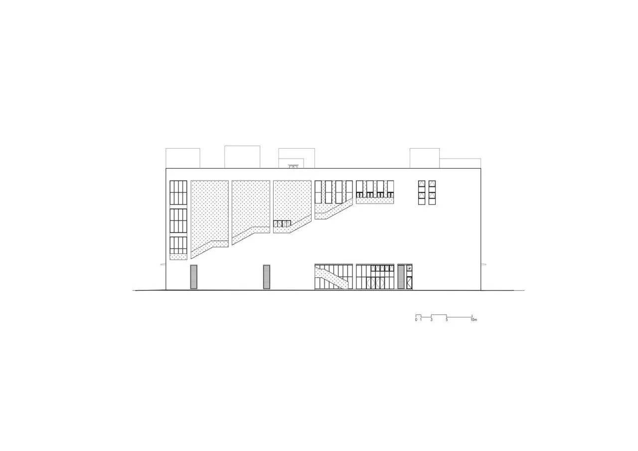 BIM Architecture | Yantai City Science and Technology Vocational College Phase II/Super City Architecture - Elevation Drawing