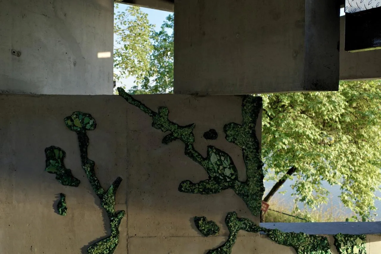 BIM architecture | lush ruins, vertical natural towers/cooperative construction