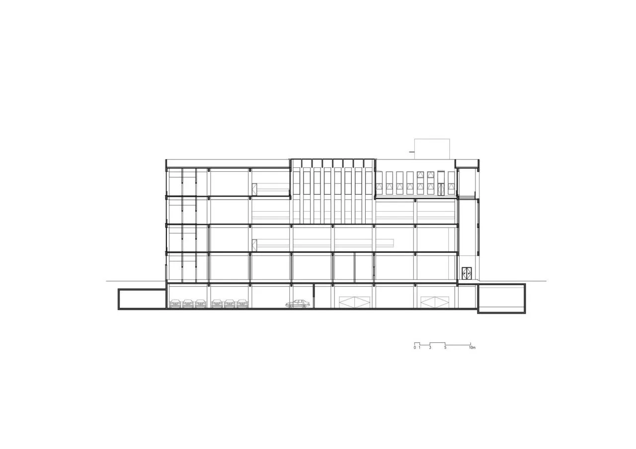 BIM Architecture | Yantai City Science and Technology Vocational College Phase II/Super City Architecture - Section Diagram