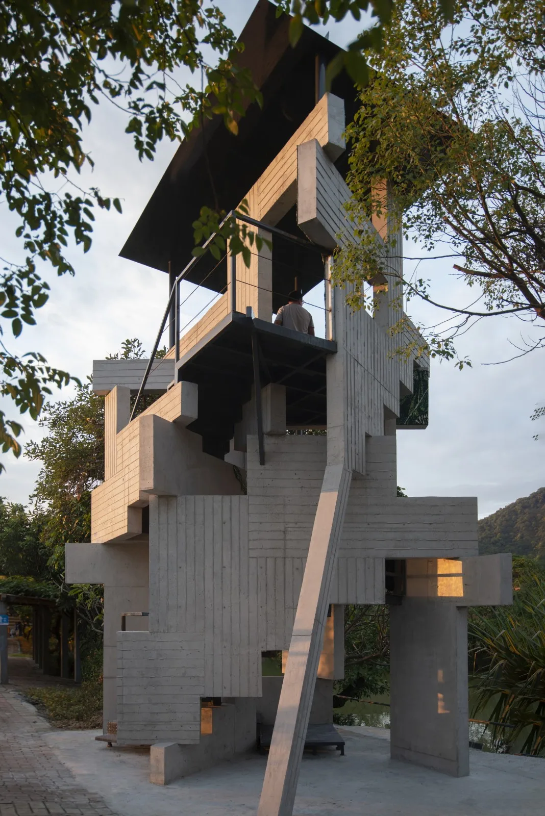 BIM architecture | lush ruins, vertical natural towers/cooperative construction