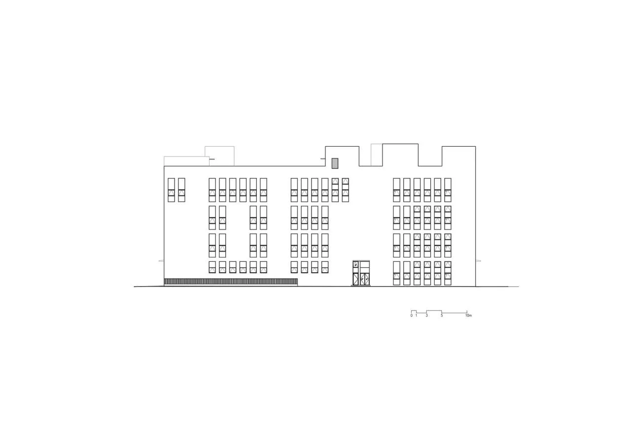 BIM Architecture | Yantai City Science and Technology Vocational College Phase II/Super City Architecture - Elevation Drawing