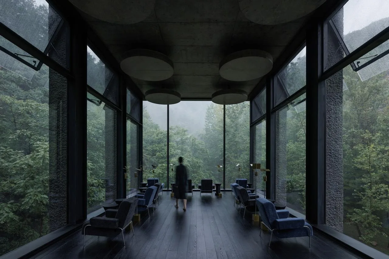 BIM Architecture | Wuling Mountain Eye Stone Soup Spring, Forest Instruments/Vertical Architecture