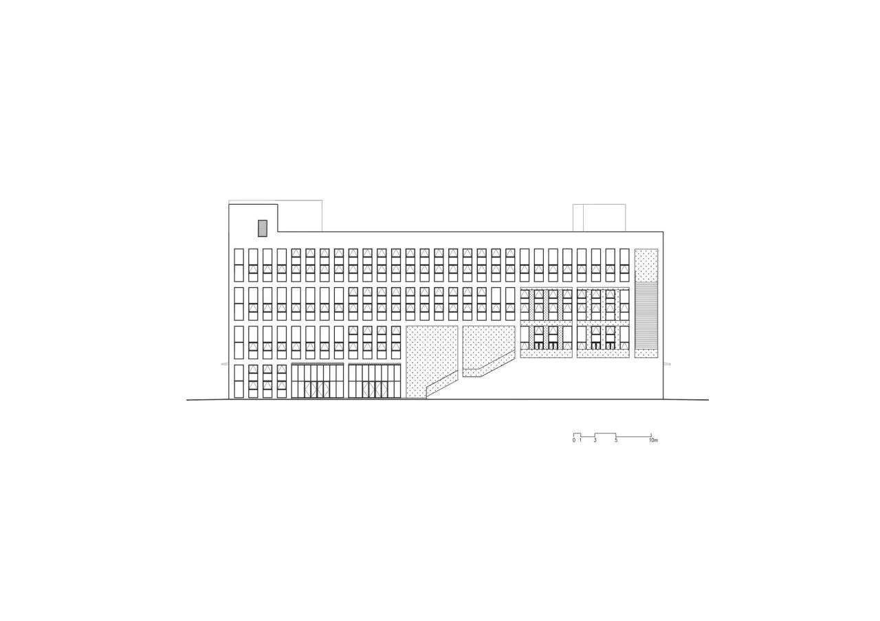 BIM Architecture | Yantai City Science and Technology Vocational College Phase II/Super City Architecture - Elevation Drawing