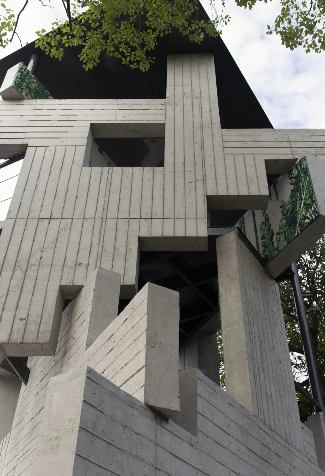 BIM architecture | lush ruins, vertical natural towers/cooperative construction