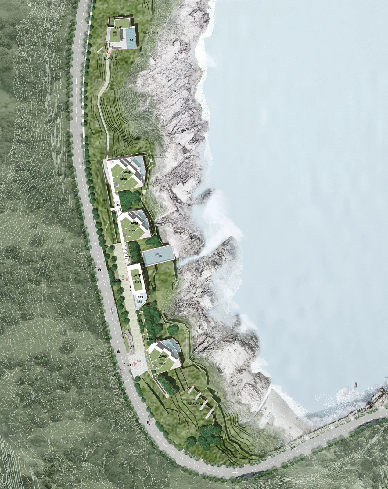 BIM Architecture | Shengsi Xihui Cliff Hotel/Yifeng Architecture