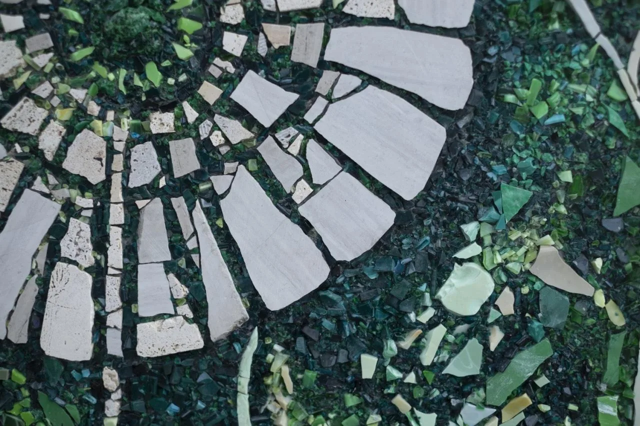 BIM architecture | lush ruins, vertical natural towers/cooperative construction