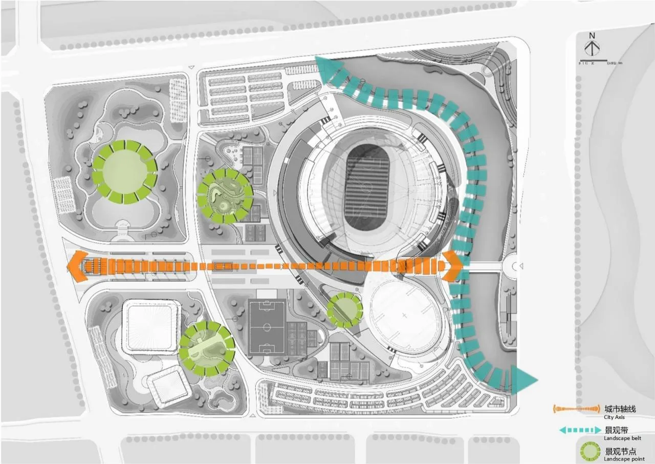 BIM Architecture | Xiangyang National Sports Center/Ink Ruler Studio of Central South Construction Institute
