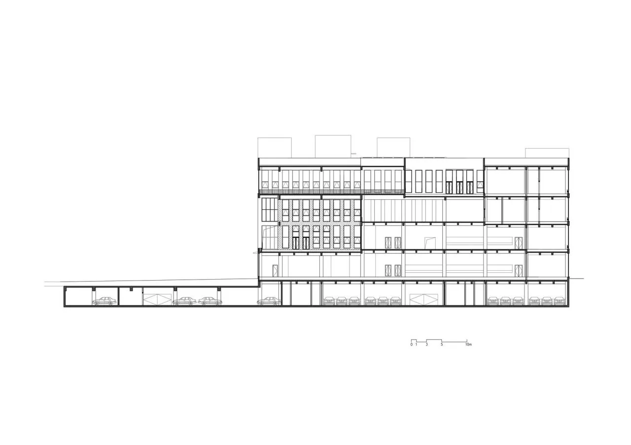 BIM Architecture | Yantai City Science and Technology Vocational College Phase II/Super City Architecture - Section Diagram