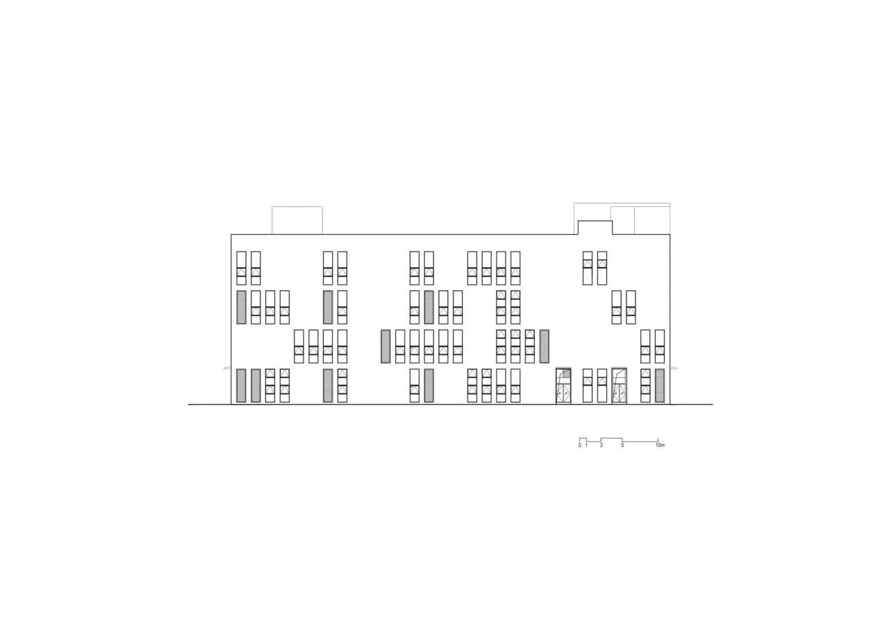 BIM Architecture | Yantai City Science and Technology Vocational College Phase II/Super City Architecture - Elevation Drawing