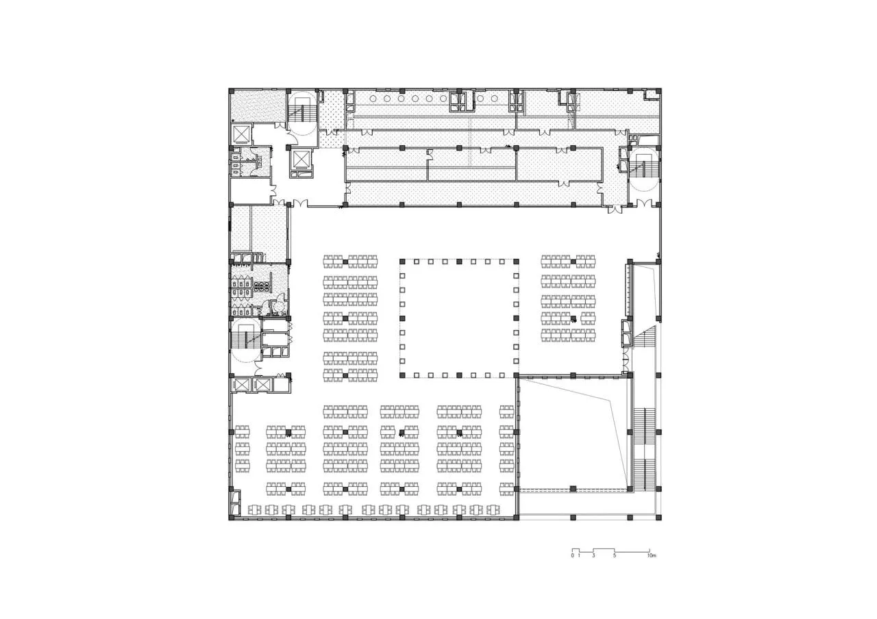 BIM Architecture | Yantai City Science and Technology Vocational College Phase II/Super City Architecture - Third Floor Plan