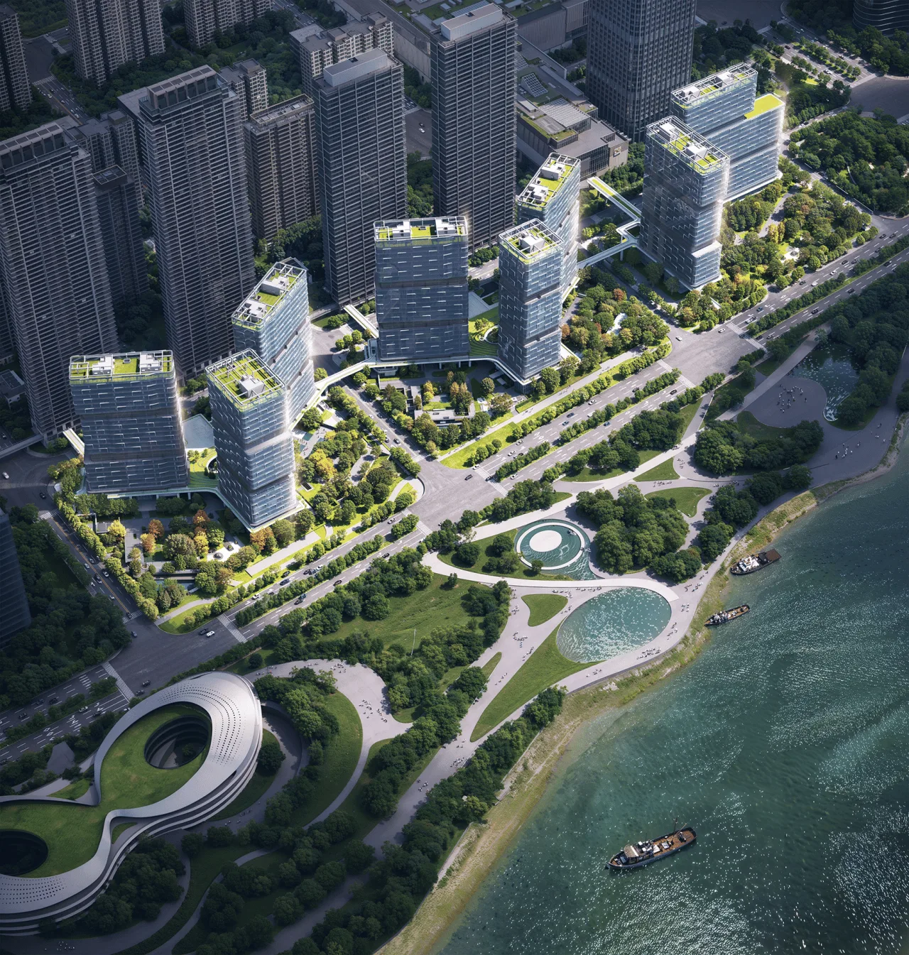 BIM Architecture | Wuhan Yangtze River Skyline, Line+Zhu Peidong's Dual Thinking on Urban Coordinates (Part 2)