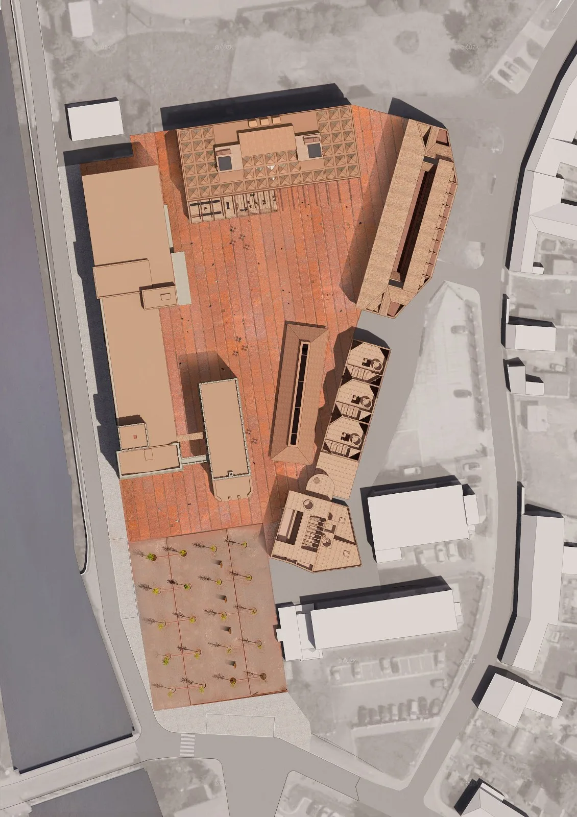 BIM Architecture | Pardubice GAMPA, Sf é ra Building Complex and Automation Plant Public Space/Š e pka Architekti