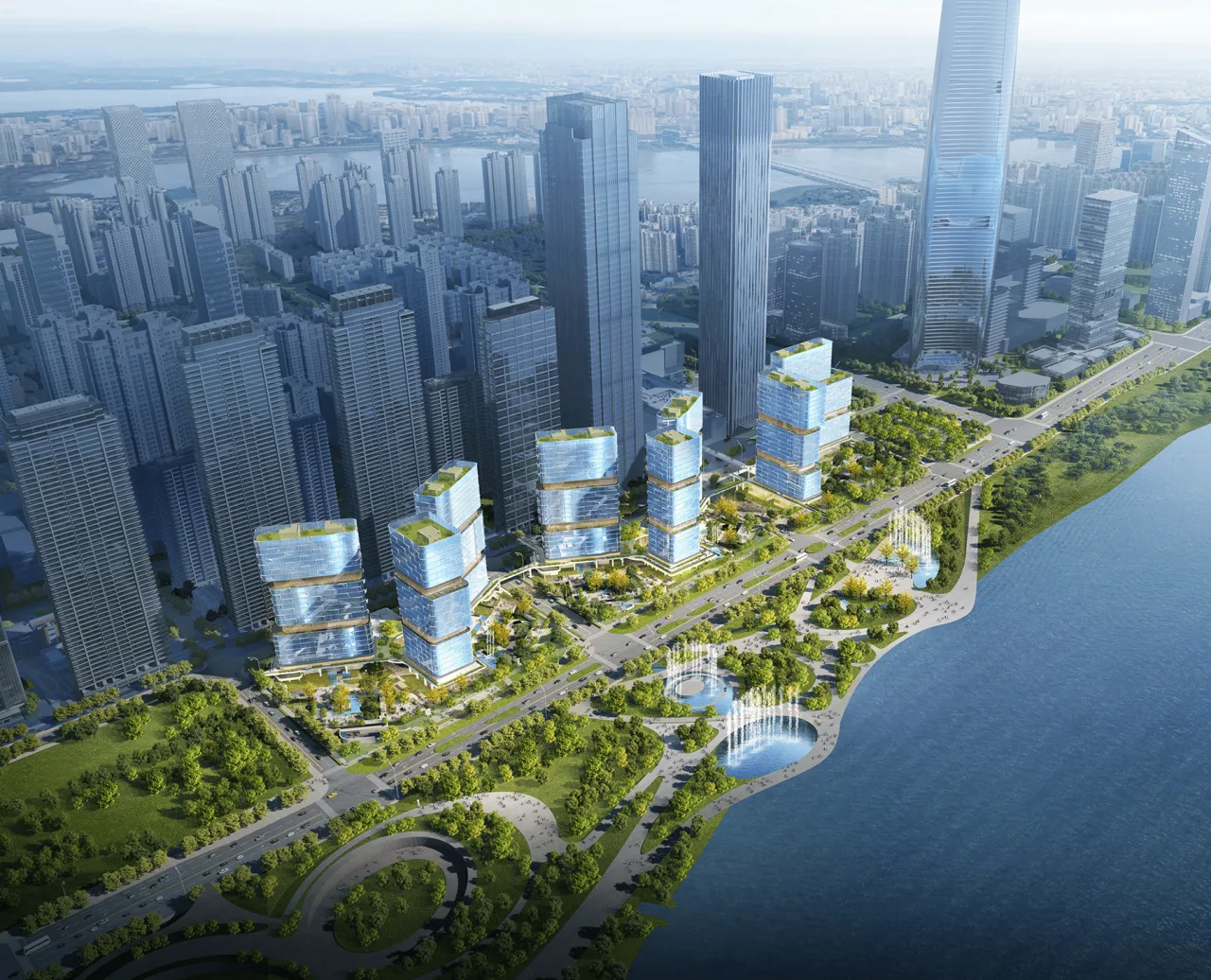 BIM Architecture | Wuhan Yangtze River Skyline, Line+Zhu Peidong's Dual Thinking on Urban Coordinates (Part 2)
