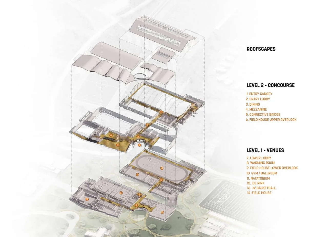 BIM Architecture | Cai Chongxin Restaurant and Sports Complex Building at Lawrenceville High School/Sasaki