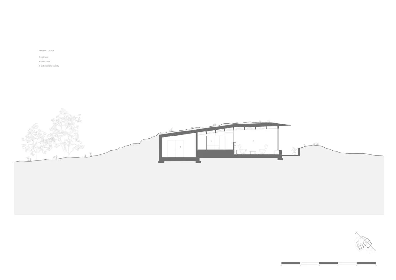 A vacation home design that coexists with sand dunes and the sea, showcasing the natural poetic and expansive beauty of the Norwegian coast