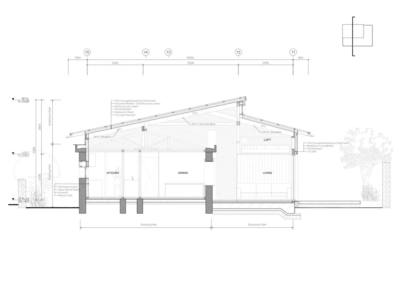 The interweaving of new and old structures in Jeju Island's old houses continues the design of traditional residential memories