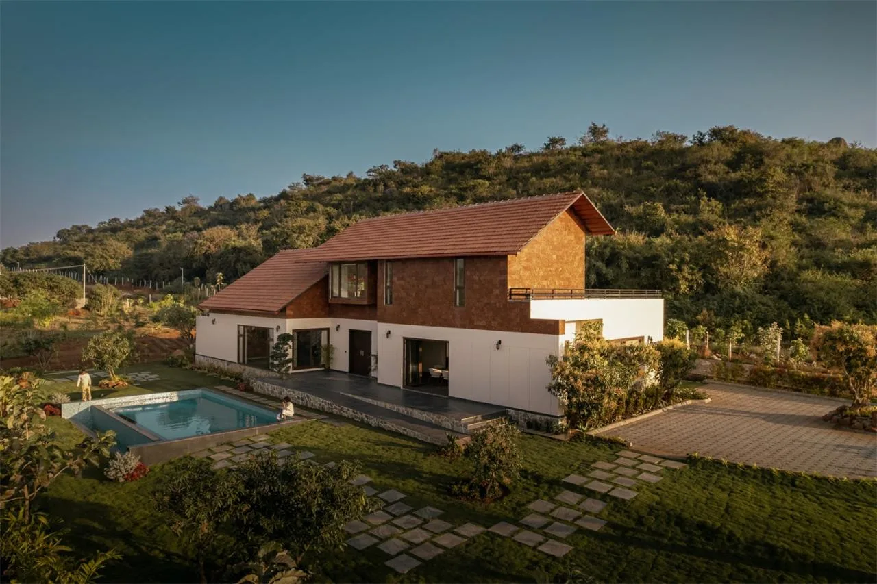 Villa design that responds to research on environmental climate materials and engages in a perfect dialogue with nature