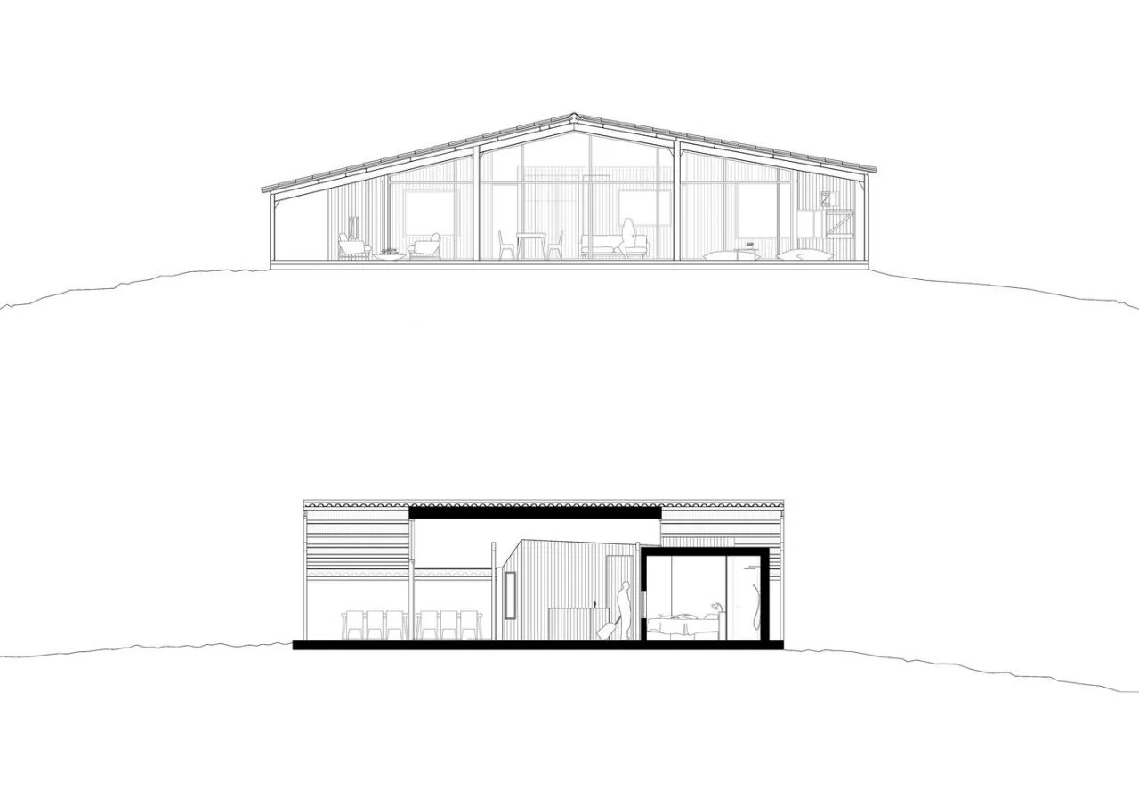 A serene vacation home design with red gemstones hidden in a lush and magnificent environment