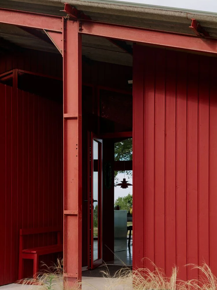 A serene vacation home design with red gemstones hidden in a lush and magnificent environment