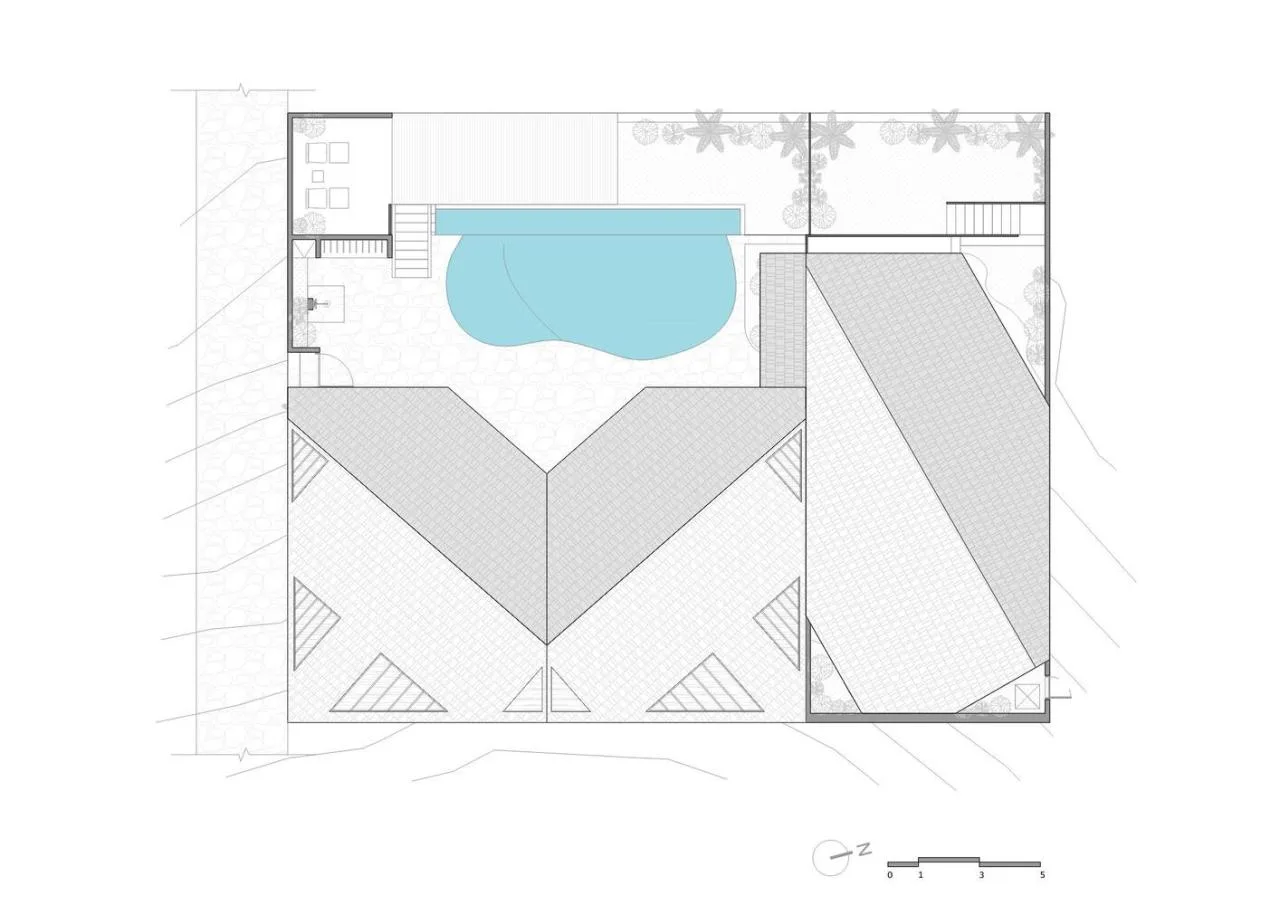 The Wabi Sabi Realm in the Poetic Forest: Design of a Natural Villa Under a Flipped Roof