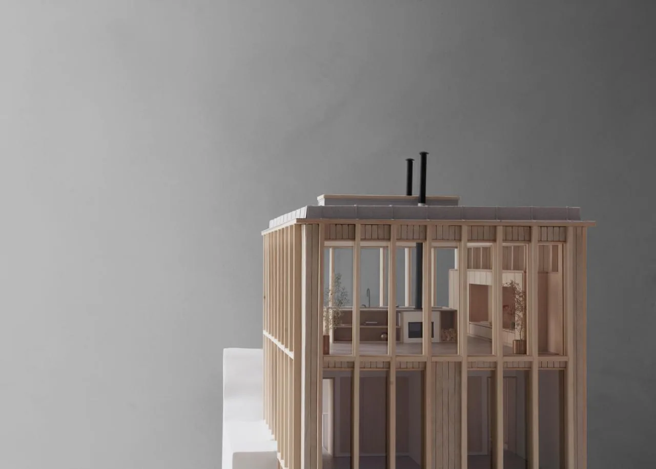 Miracle of architecture by the strait, challenging the terrain to create a stunning view of wooden villa design