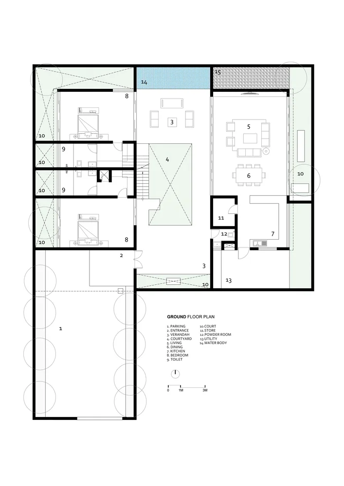 Red brick rural villa design that brings life closer to nature and blends tradition and modernity