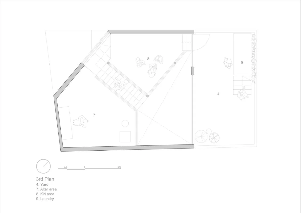 The design of a villa in a valley hidden in the cracks of urban alleys, carrying the time of family affection