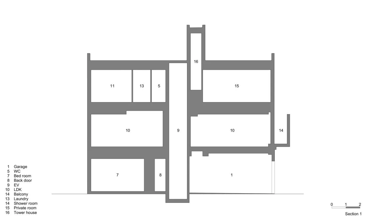 Creating a quiet, natural and private residential design in the city between narrow slits and openings