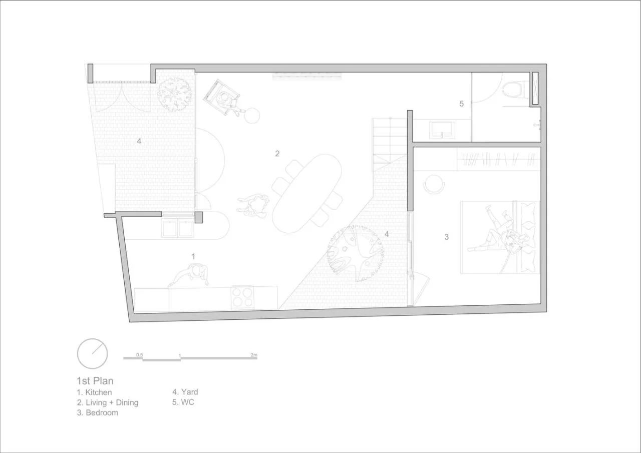 The design of a villa in a valley hidden in the cracks of urban alleys, carrying the time of family affection