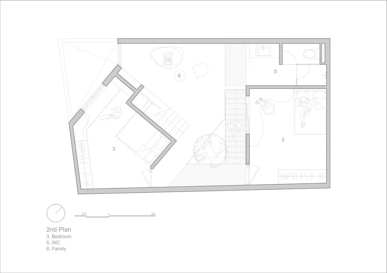 The design of a villa in a valley hidden in the cracks of urban alleys, carrying the time of family affection