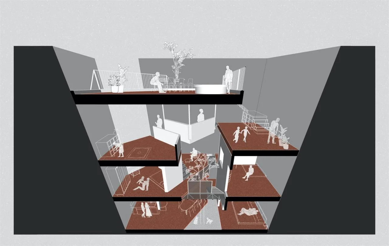 The design of a villa in a valley hidden in the cracks of urban alleys, carrying the time of family affection
