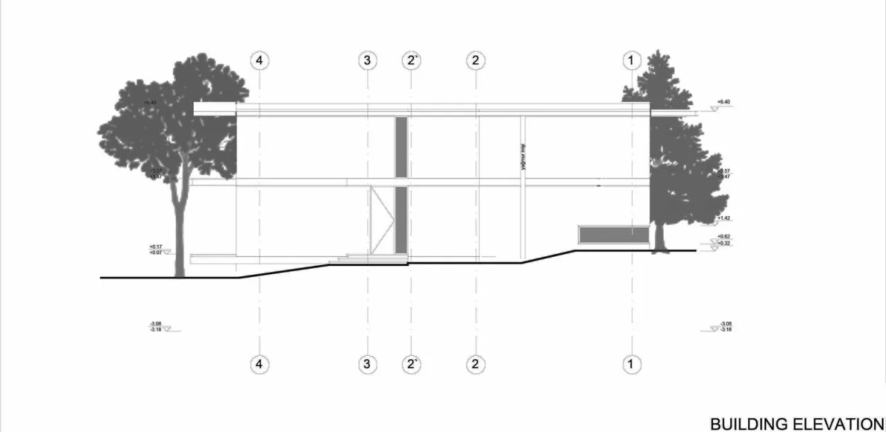 Design of a vacation villa combining concrete and glass for houses flowing through the forest