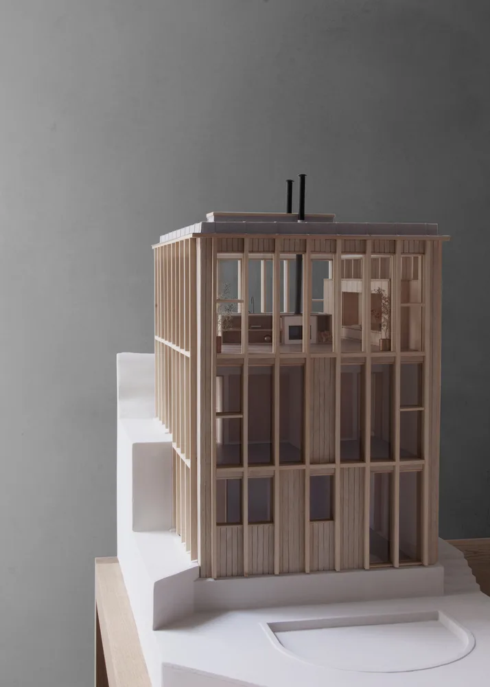 Miracle of architecture by the strait, challenging the terrain to create a stunning view of wooden villa design