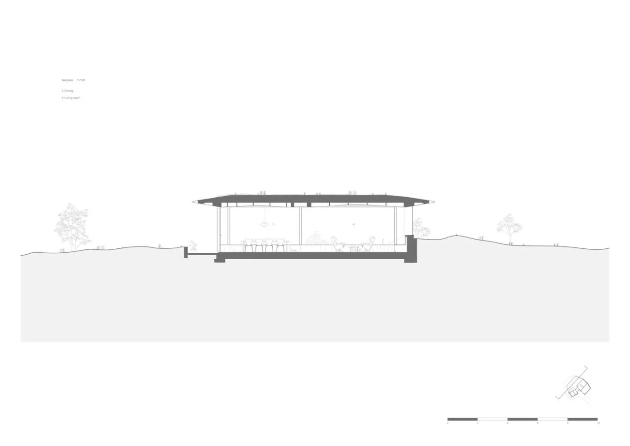 A vacation home design that coexists with sand dunes and the sea, showcasing the natural poetic and expansive beauty of the Norwegian coast