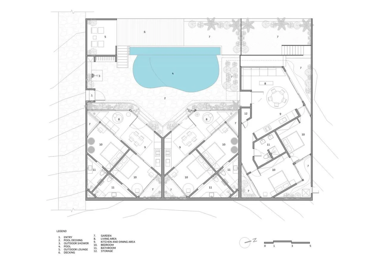 The Wabi Sabi Realm in the Poetic Forest: Design of a Natural Villa Under a Flipped Roof