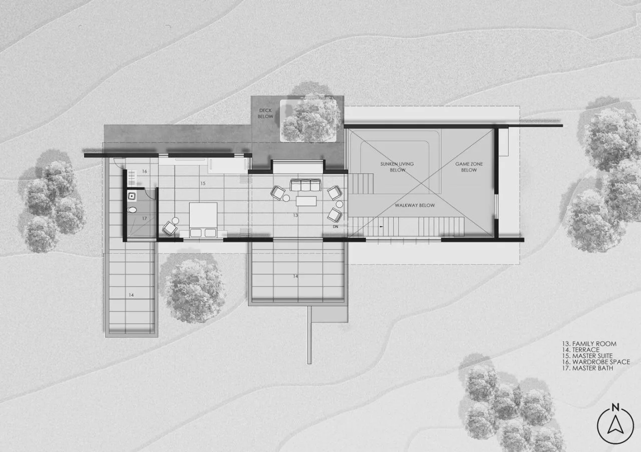 Villa design that responds to research on environmental climate materials and engages in a perfect dialogue with nature