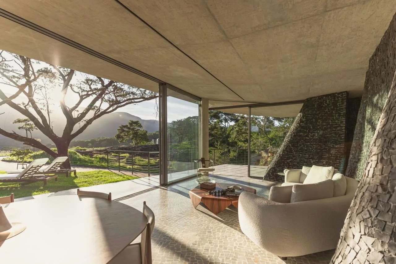 Design of a tranquil, natural, and poetic vacation villa nestled between mountains and forests