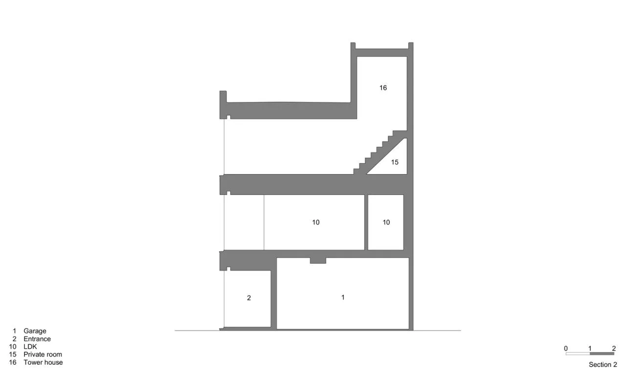 Creating a quiet, natural and private residential design in the city between narrow slits and openings