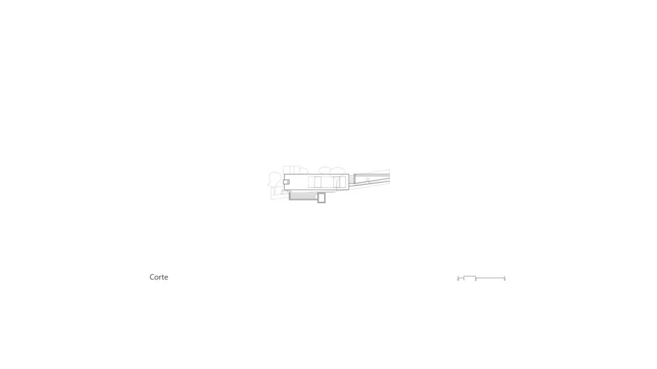 Design of a vacation home with a natural extension of the courtyard core by embedding the terrain underground