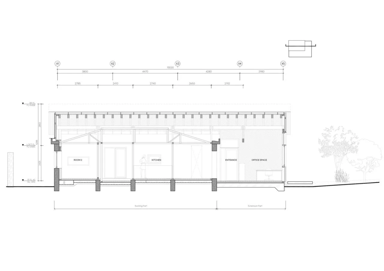 The interweaving of new and old structures in Jeju Island's old houses continues the design of traditional residential memories
