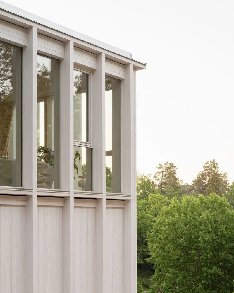 Miracle of architecture by the strait, challenging the terrain to create a stunning view of wooden villa design