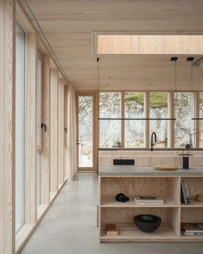 Miracle of architecture by the strait, challenging the terrain to create a stunning view of wooden villa design